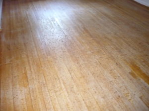 Mold on wood floor after carpet was removed